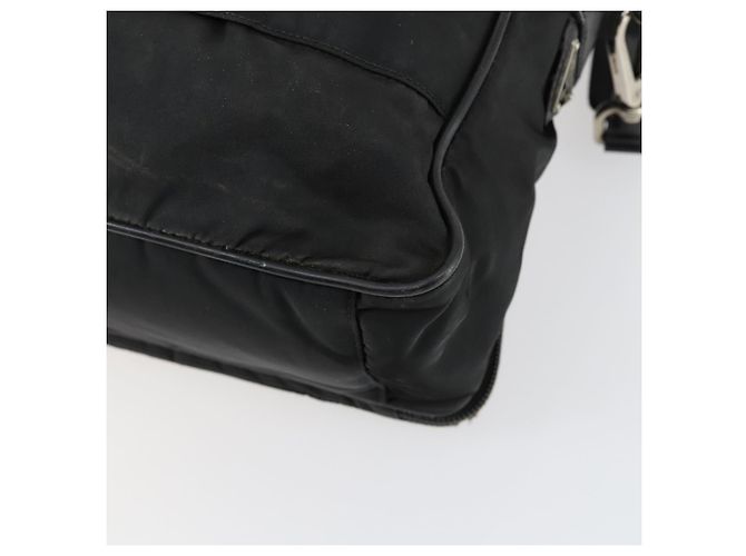 Borsa da lavoro PRADA Nylon 2 vie Nero Argento Auth 155199 - vista 17