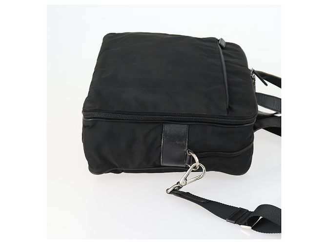 Borsa da lavoro PRADA Nylon 2 vie Nero Argento Auth 155199 - vista 3