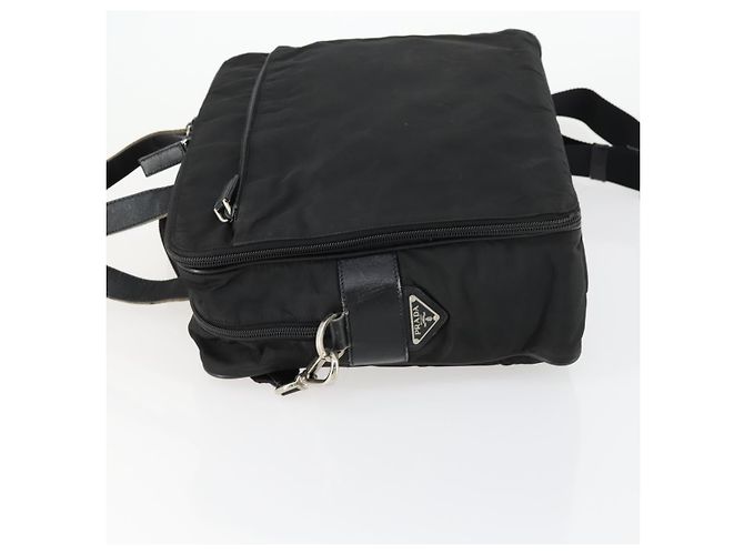 Borsa da lavoro PRADA Nylon 2 vie Nero Argento Auth 155199 - vista 4