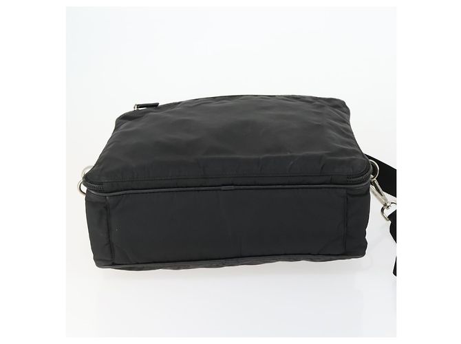 Borsa da lavoro PRADA Nylon 2 vie Nero Argento Auth 155199 - vista 5