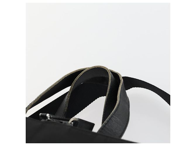 Borsa da lavoro PRADA Nylon 2 vie Nero Argento Auth 155199 - vista 9