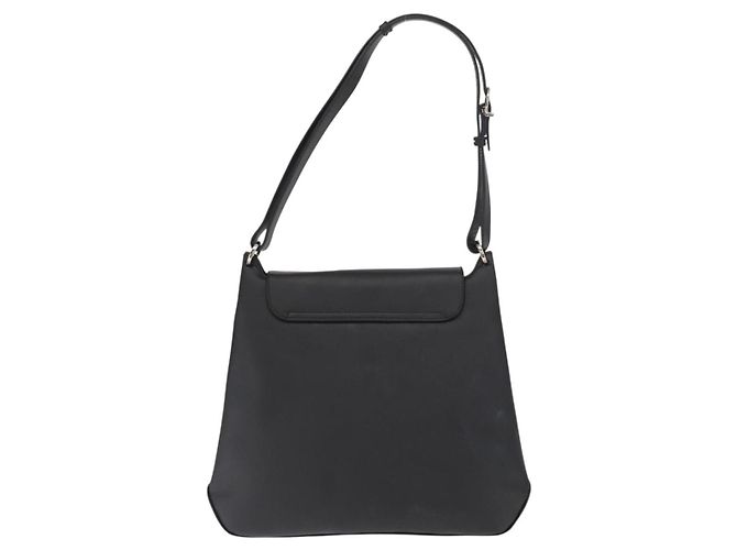 Borsa a Spalla Vala in Pelle Nera e Oro Salvatore Ferragamo Auth BA9162 Nero D'oro - vista 2