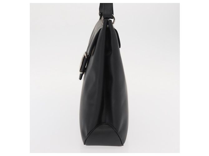 Borsa a Spalla Vala in Pelle Nera e Oro Salvatore Ferragamo Auth BA9162 Nero D'oro - vista 3