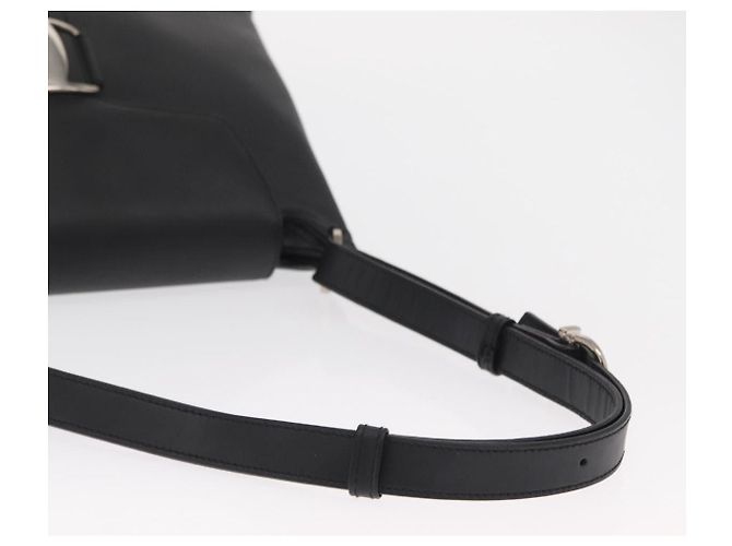 Borsa a Spalla Vala in Pelle Nera e Oro Salvatore Ferragamo Auth BA9162 Nero D'oro - vista 7