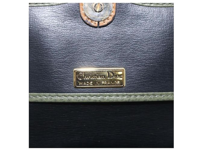 Bolsa de Ombro Christian Dior em Couro Caqui Dourado Auth ar13898 - vista 11