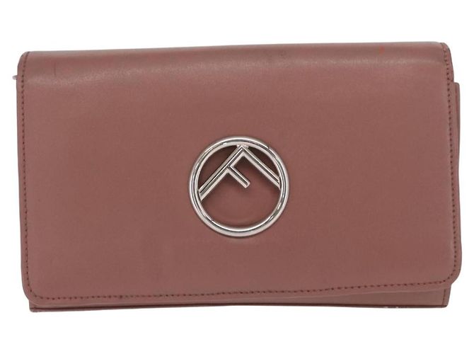 Borsa a Spalla FENDI in Pelle Rosa Argento Auth ka1161 - vista 13