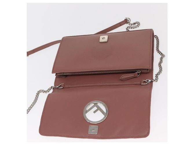 Borsa a Spalla FENDI in Pelle Rosa Argento Auth ka1161 - vista 19