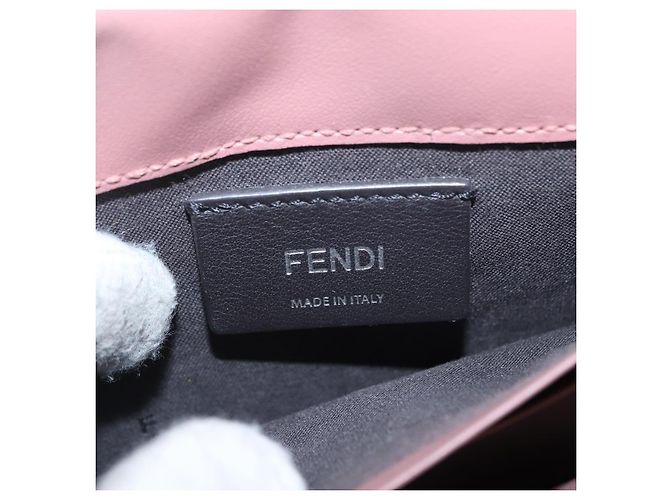 Borsa a Spalla FENDI in Pelle Rosa Argento Auth ka1161 - vista 20