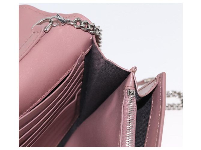 Borsa a Spalla FENDI in Pelle Rosa Argento Auth ka1161 - vista 21