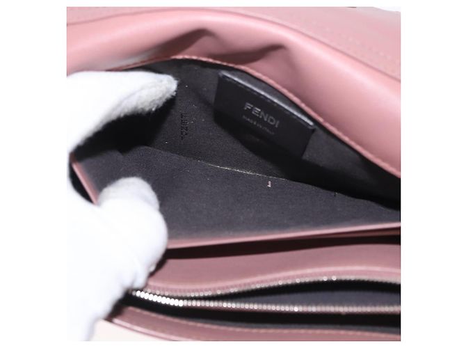 Borsa a Spalla FENDI in Pelle Rosa Argento Auth ka1161 - vista 25