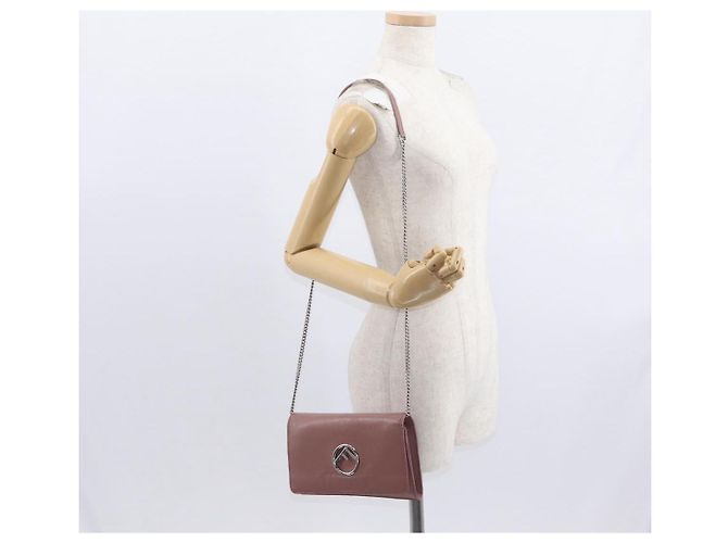 Borsa a Spalla FENDI in Pelle Rosa Argento Auth ka1161 - vista 26