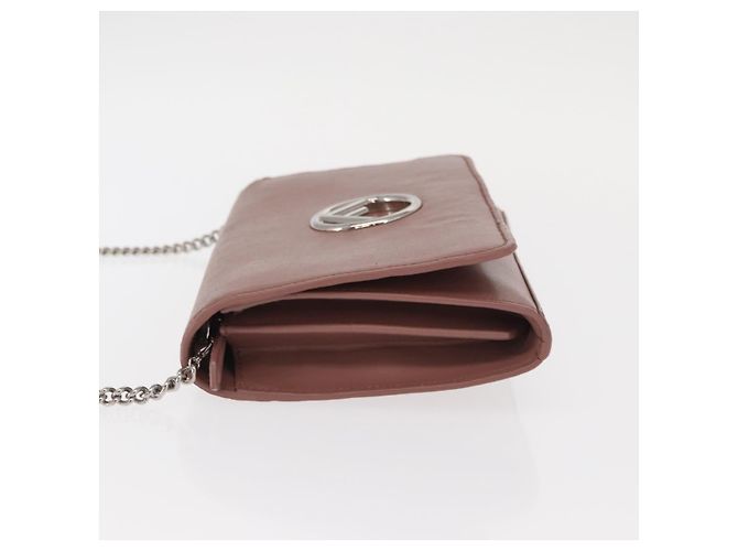 Borsa a Spalla FENDI in Pelle Rosa Argento Auth ka1161 - vista 4