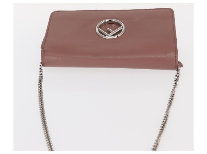 Borsa a Spalla FENDI in Pelle Rosa Argento Auth ka1161 - vista 6