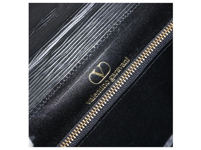 VALENTINO Borsa a mano in pelle 2 in 1 Nero Oro Auth ar13911 D'oro - vista 20