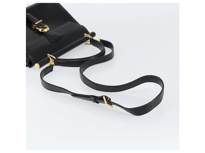 VALENTINO Borsa a mano in pelle 2 in 1 Nero Oro Auth ar13911 D'oro - vista 8