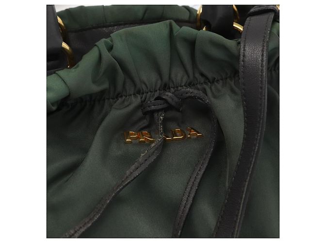 Borsa Tote PRADA Nylon 2in1 Kaki Oro Auth bs32071 D'oro Cachi - vista 19