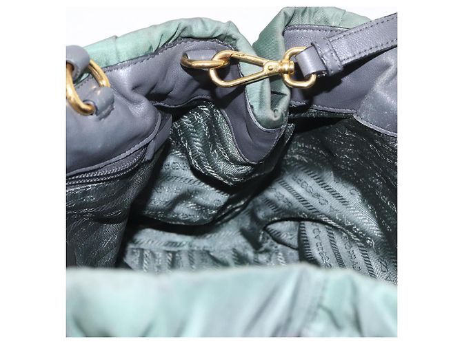 Borsa Tote PRADA Nylon 2in1 Kaki Oro Auth bs32071 D'oro Cachi - vista 21