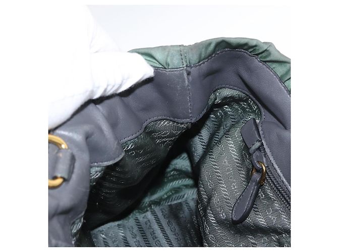 Borsa Tote PRADA Nylon 2in1 Kaki Oro Auth bs32071 D'oro Cachi - vista 22