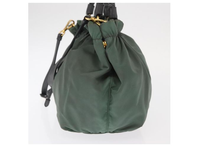 Borsa Tote PRADA Nylon 2in1 Kaki Oro Auth bs32071 D'oro Cachi - vista 3
