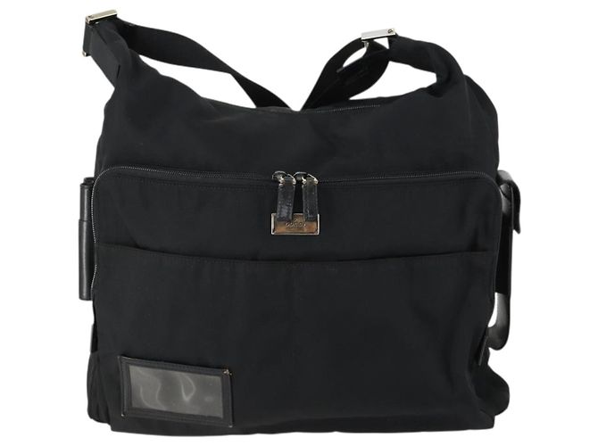Borsa a Spalla GUCCI in Tela Nera Argento 019 0312 Auth 151606 Nero - vista 13