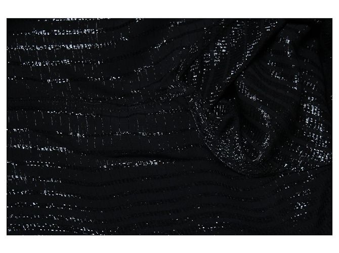 Camisa a rayas metálica Saint Laurent en negro - vista 7