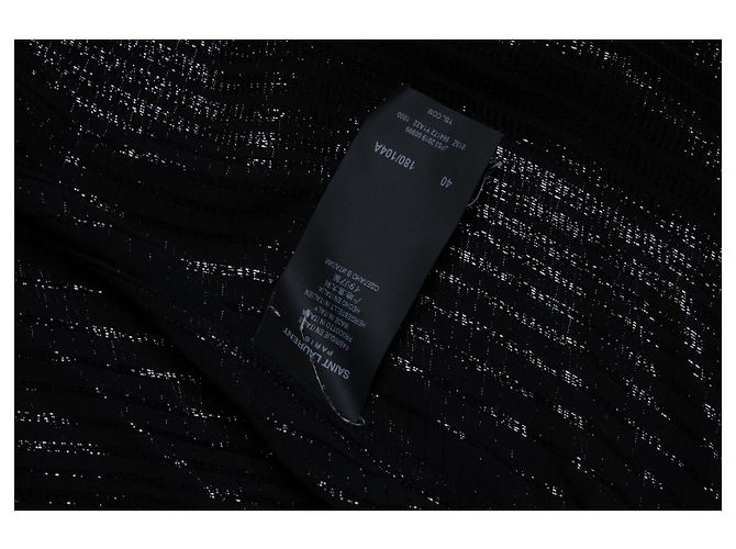 Camisa a rayas metálica Saint Laurent en negro - vista 8