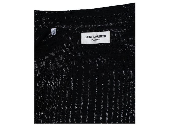 Camisa a rayas metálica Saint Laurent en negro - vista 9