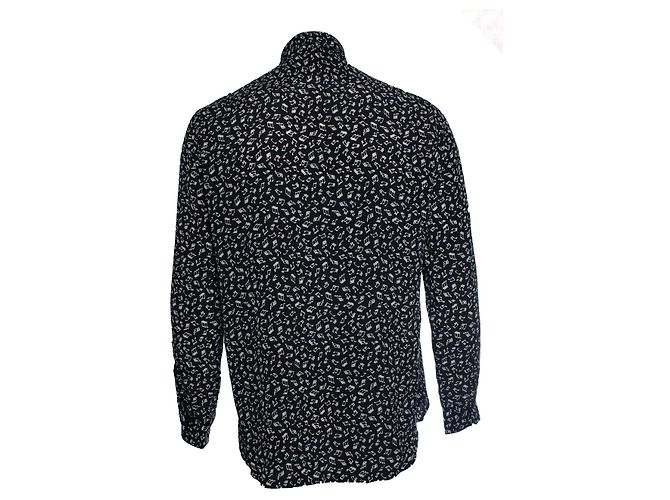 Camisa negra Saint Laurent con estampado de nota musical Negro - vista 3