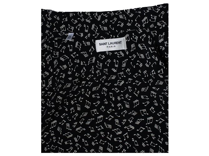 Camisa negra Saint Laurent con estampado de nota musical Negro - vista 6