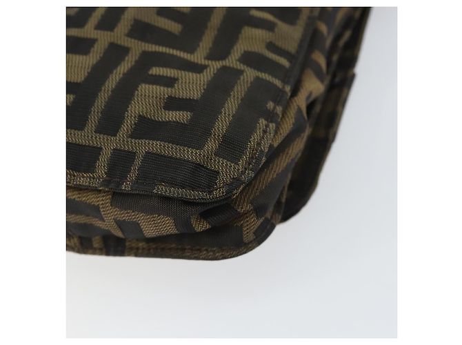 Borsa a Spalla in Tela Zucca FENDI Nera Marrone Auth 156141 Nero - vista 16