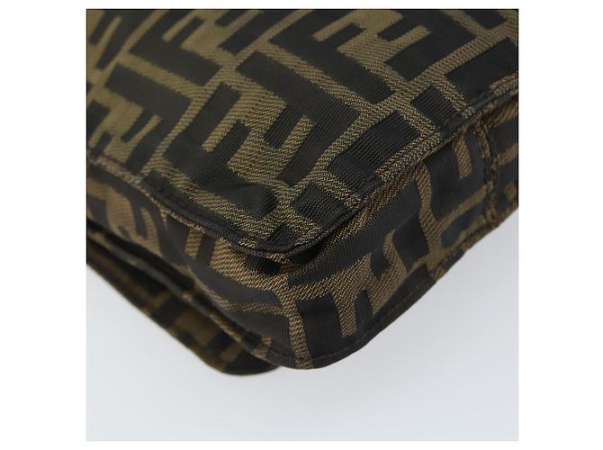 Borsa a Spalla in Tela Zucca FENDI Nera Marrone Auth 156141 Nero - vista 17