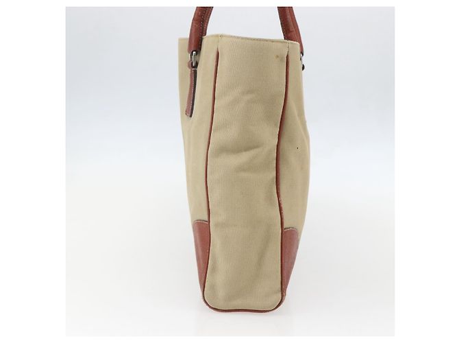 PRADA Tote Bag aus Canvas Beige Silber Authentisch 158525 - Ansicht 3