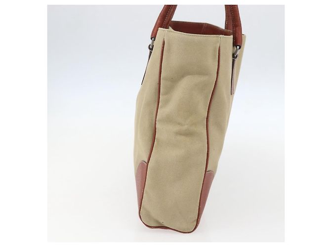 PRADA Tote Bag aus Canvas Beige Silber Authentisch 158525 - Ansicht 4