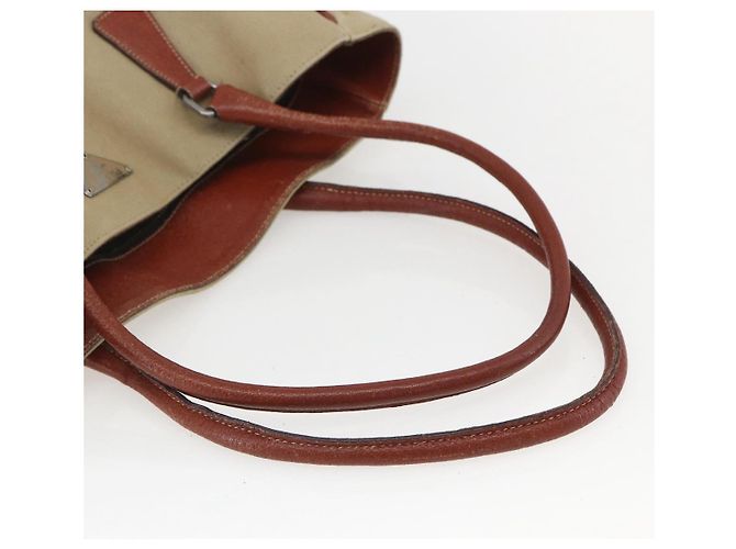 PRADA Tote Bag aus Canvas Beige Silber Authentisch 158525 - Ansicht 7