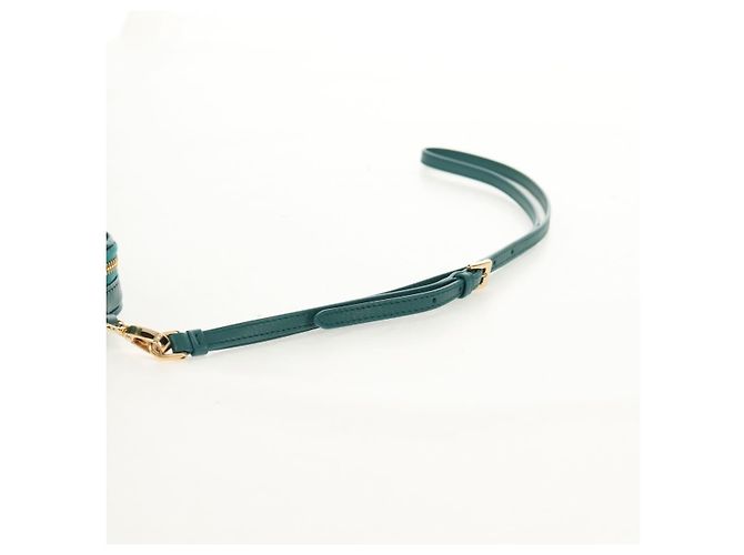 Pochette Miu Miu Matelassé Pelle Verde Oro Auth 158101SM D'oro - vista 7