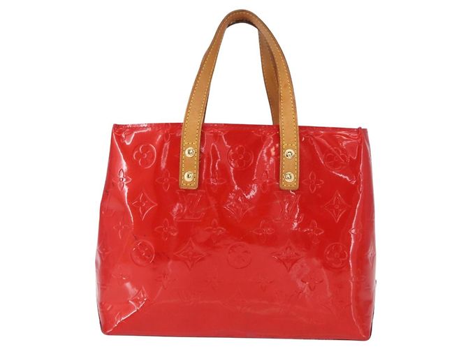 LOUIS VUITTON Borsa a Mano Monogram Vernis Reade PM Rossa M91088 LV Auth 158633 Rosso - vista 13