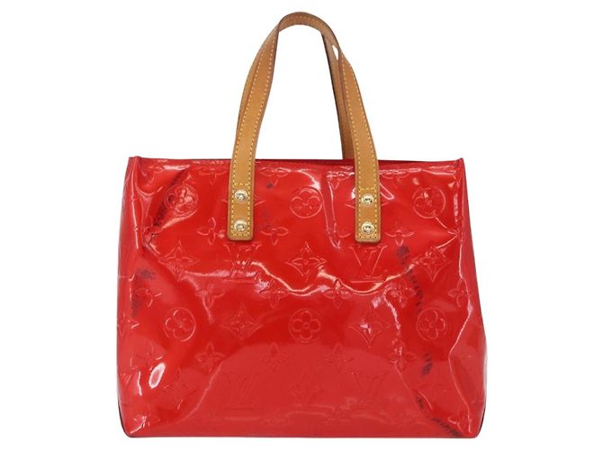 LOUIS VUITTON Borsa a Mano Monogram Vernis Reade PM Rossa M91088 LV Auth 158633 Rosso - vista 2