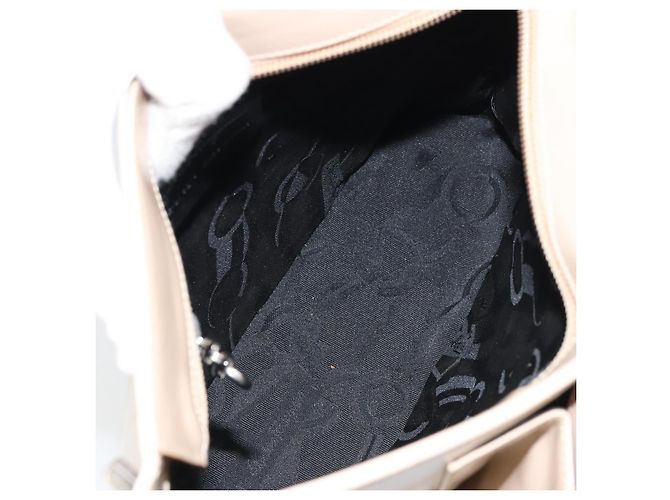 Borsa a Spalla Gancini in Pelle Beige Argento Auth 160686 di Salvatore Ferragamo - vista 11