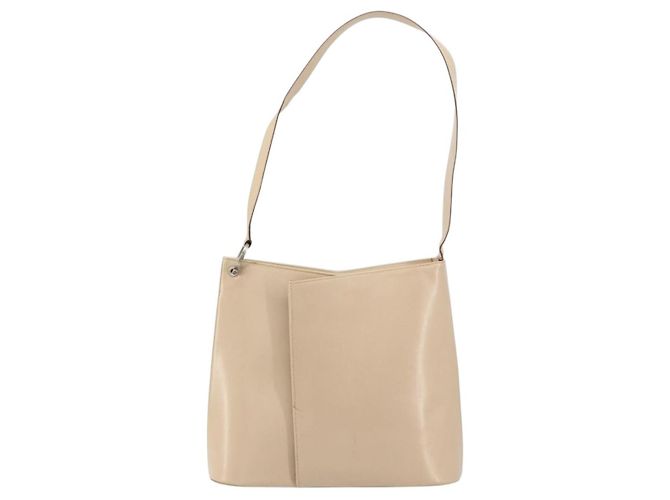 Borsa a Spalla Gancini in Pelle Beige Argento Auth 160686 di Salvatore Ferragamo - vista 13