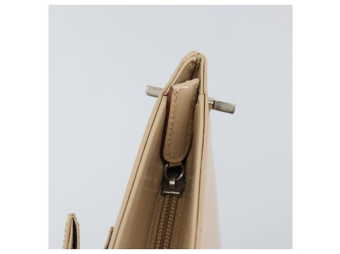 Borsa a Spalla Gancini in Pelle Beige Argento Auth 160686 di Salvatore Ferragamo - vista 17