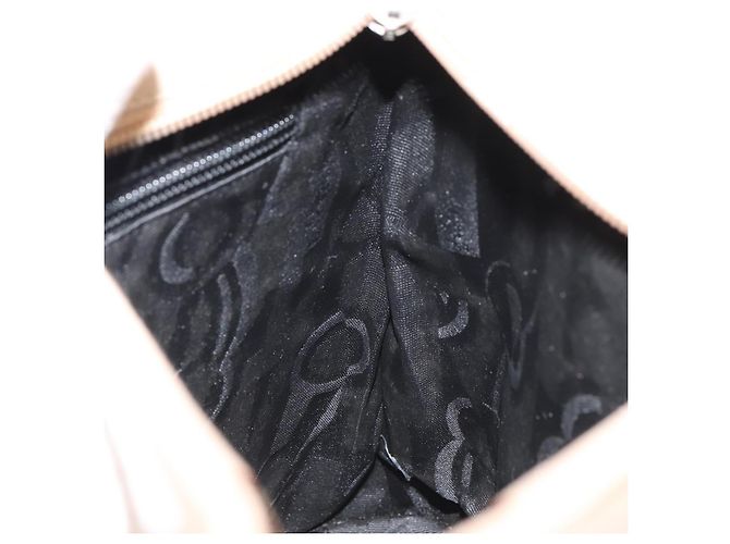 Borsa a Spalla Gancini in Pelle Beige Argento Auth 160686 di Salvatore Ferragamo - vista 19