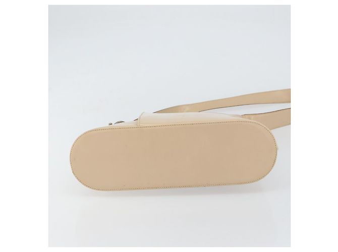 Borsa a Spalla Gancini in Pelle Beige Argento Auth 160686 di Salvatore Ferragamo - vista 5