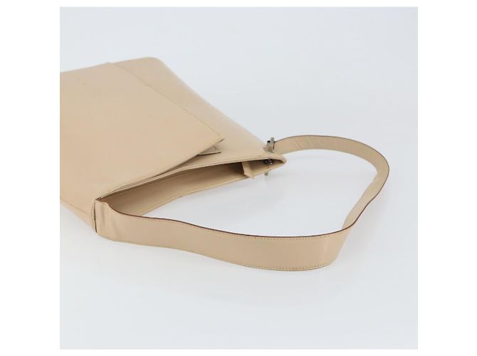 Borsa a Spalla Gancini in Pelle Beige Argento Auth 160686 di Salvatore Ferragamo - vista 7