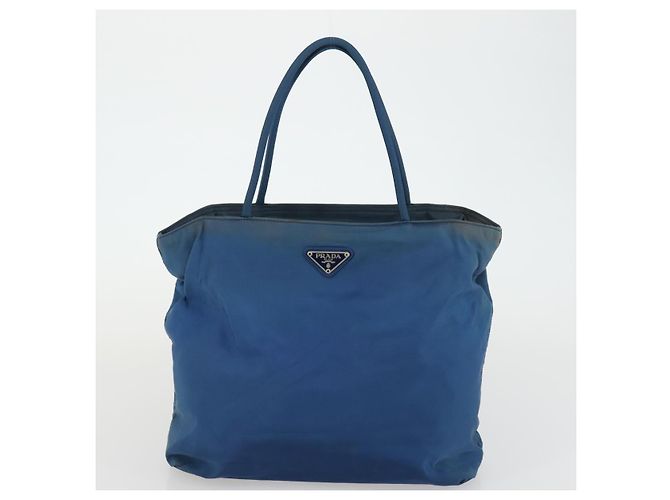 Borsa Tote PRADA Nylon 2 Set Blu Beige Auth 157189 - vista 10