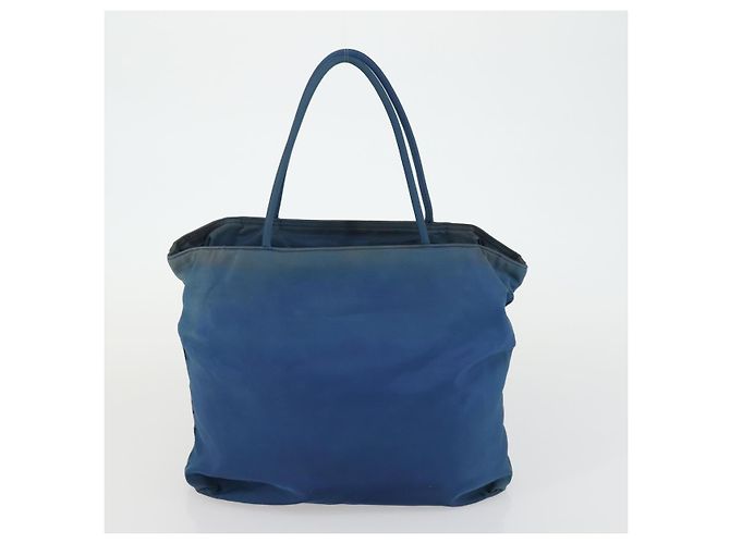 Borsa Tote PRADA Nylon 2 Set Blu Beige Auth 157189 - vista 11