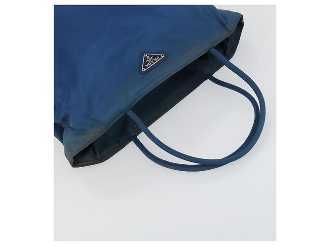 Borsa Tote PRADA Nylon 2 Set Blu Beige Auth 157189 - vista 13