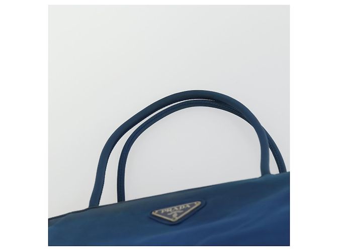 Borsa Tote PRADA Nylon 2 Set Blu Beige Auth 157189 - vista 14