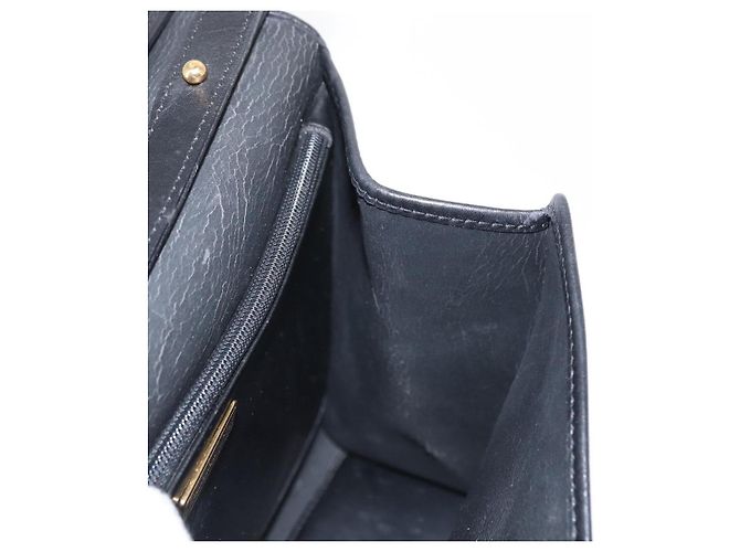 Borsa a mano in tela a nido d'ape PVC 2 in 1 nera e oro Christian Dior Auth ep12478 Nero D'oro - vista 20
