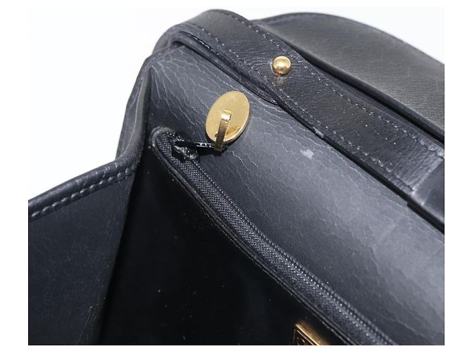 Borsa a mano in tela a nido d'ape PVC 2 in 1 nera e oro Christian Dior Auth ep12478 Nero D'oro - vista 22