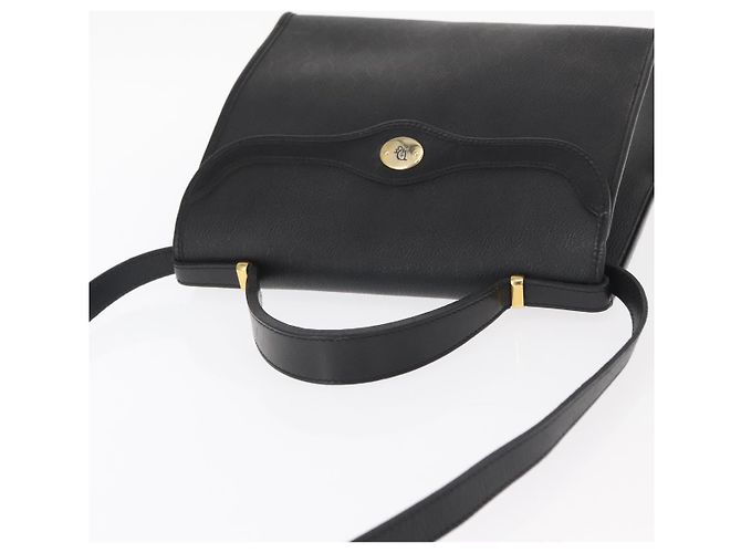 Borsa a mano in tela a nido d'ape PVC 2 in 1 nera e oro Christian Dior Auth ep12478 Nero D'oro - vista 6